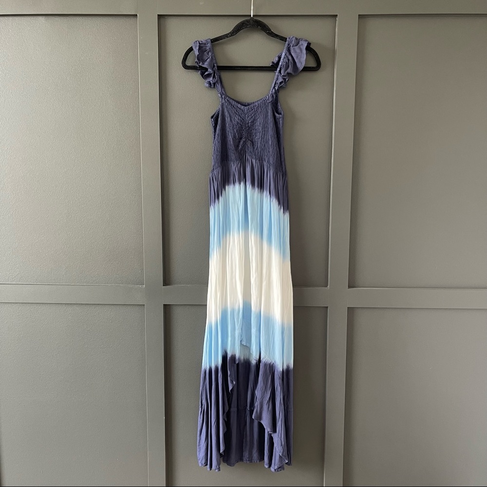 Raviya blue tie dye high low maxi
